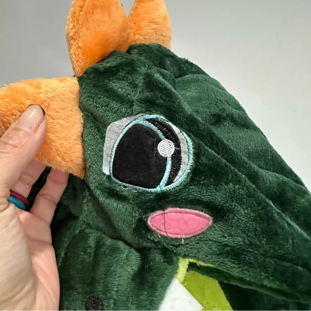 Green Dinosaur Onesie Costume Cosplay Cozy Size Medium - Picture 9 of 14